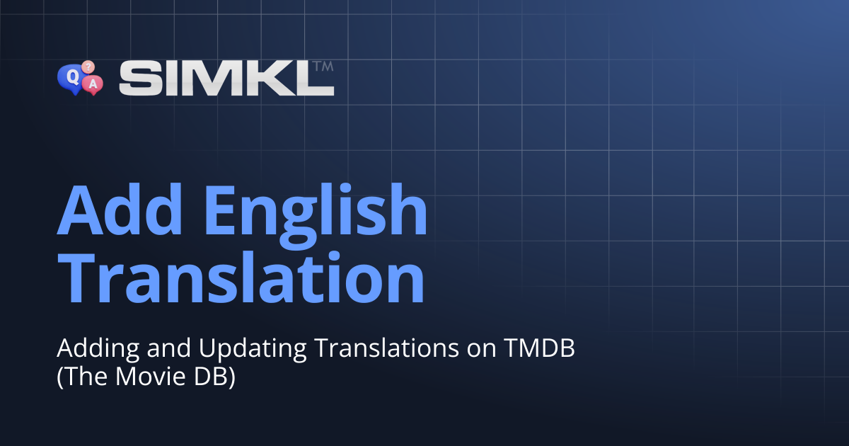 Add English Translation | How to use Simkl